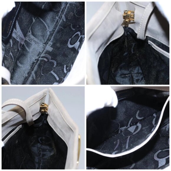 Salvatore Ferragamo Vala Shoulder Bag Suede Beige Auth - Picture 14 of 15